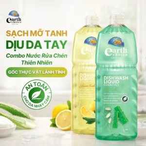 Nước Rửa Chén Bát Rau Củ Quả Earth Choice 500ml Hữu Cơ Gốc Thực Vật Không Mùi Lành Tính Cho Gia Đình
